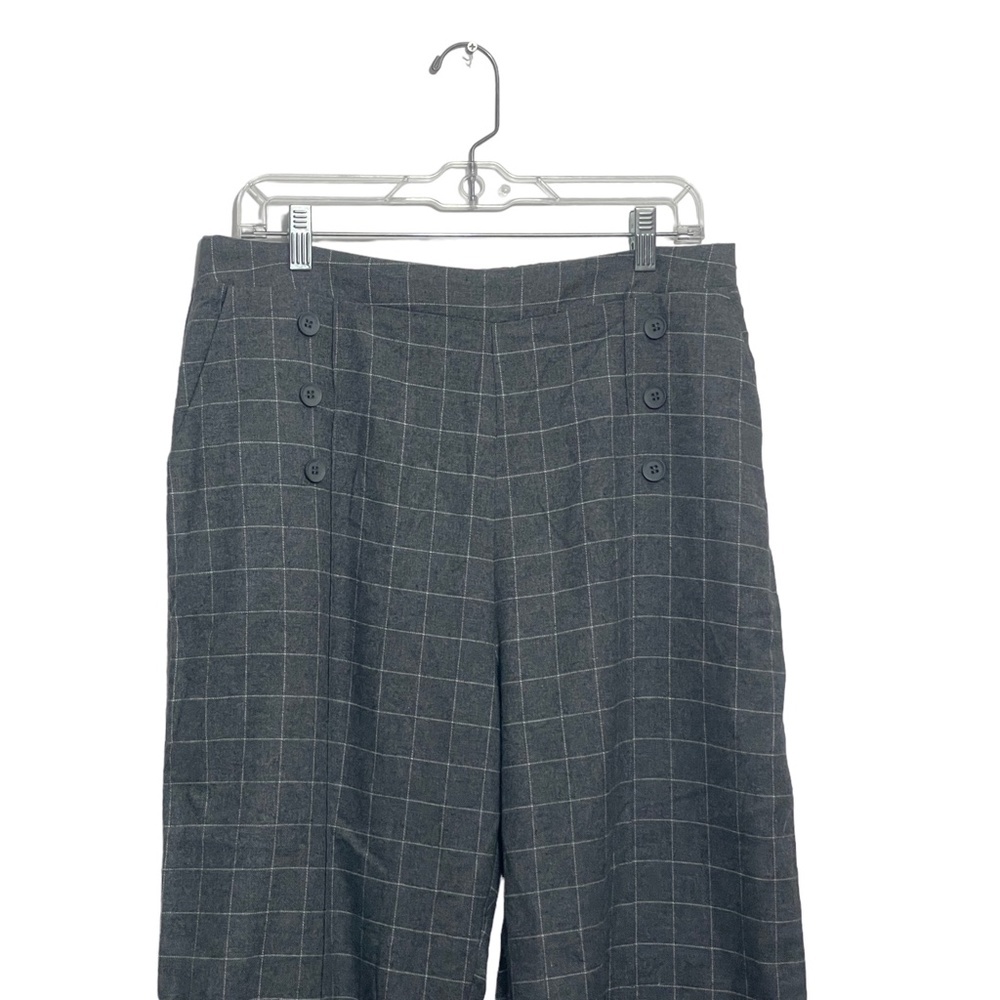 Belle Poque Elegant Retro XL Grey Plaid‎ Flannel Feel Pants - Picture 8 of 9